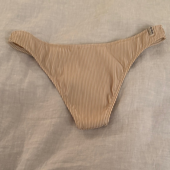 Rhythm Tan and White Striped Bikini Bottom - Picture 2 of 3